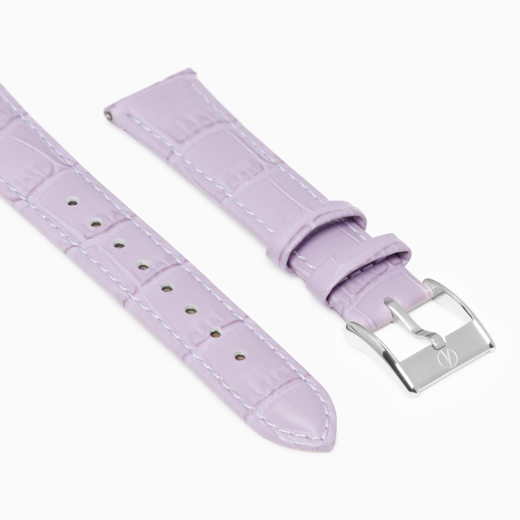 Accurist Rectangle Ladies Lilac Leather 19mm Strap